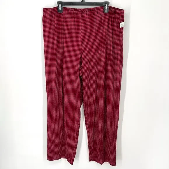Charter Club NWT 2 Piece PJ Set Shirt & Pants Size XXL Tiny Buffalo Check - Picture 5 of 8